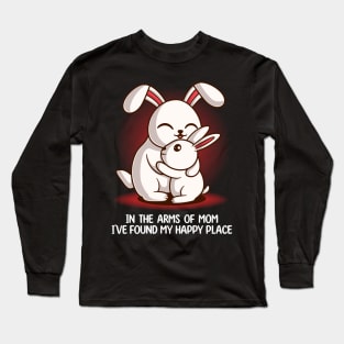 Cute Kawaii Bunny Hugging His Mom | Gift For Mothers Day Long Sleeve T-Shirt